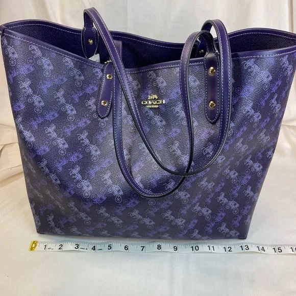 Is Purple Your Passion?? This REVERSIBLE COACH Tote Bag Belongs In Your Closet - Picture 3 of 5